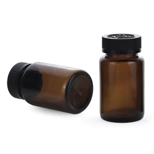 100ml Empty Amber Glass Medicine Pill Bottle with Child-Proof Cap