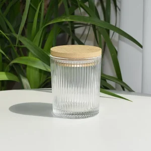 100ml Frosted Crystal Glass Candle Jar with Bamboo Lid Empty Prayer Container for Home Blessing