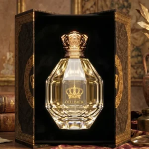 100ml Glass Perfume Bottle with Crown-Shaped Lid Pump Sprayer