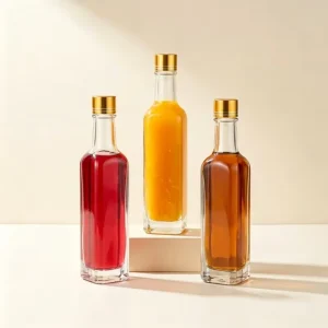 100ml High White Glass Bottle with Screw Cap Travel Size Storage Bottle for Wine Juice Tea Liquor Beverage