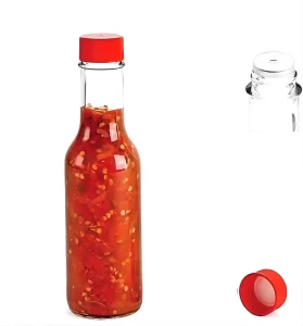 100ml Hot Sauce Glass Bottle Home Seasoning Spice Glass Bottle with Plastic Lids