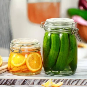 100ml Mini Glass Food Storage Jar with Airtight Clamp Lid for Flour Cereal Coffee Pasta and Canning