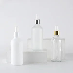 100ml Minimalist Design White Matte Spray Oil Dropper Flint Glass Bottle