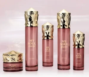 100ml Pink Glass Bottle for Middle Eastern Skincare Face Cream or Lotion with Custom Logo Printing Refillable Packaging