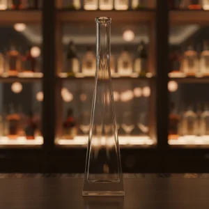 100ml Pyramid Glass Liquor Perfume Diffuser Bottle with Thick Square Base and Cork