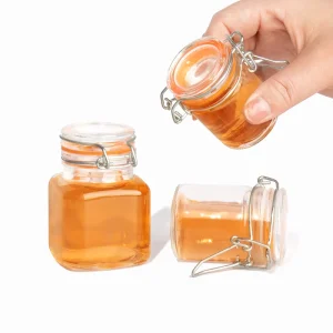 100ml Small Clear Glass Storage Mason Jar With Airtight Clip-Top Lid for Jam Canning and Spices