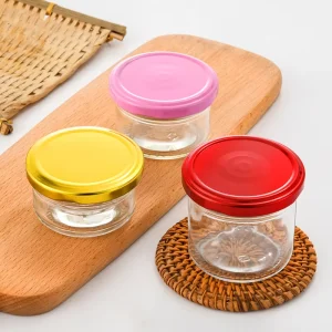 100ml Small Size Empty Caviar Jar Glass Pudding Jam Jar for Storage Honey Food