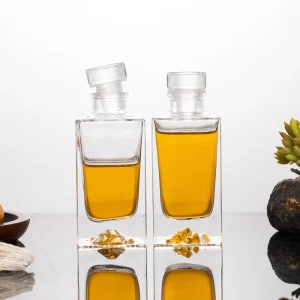 100ml Square Luxury Glass Bottles for Alcoholic Fruit Drink Tequila for Christmas Decorations Chocolate Canned Food