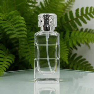 100ml Square Perfume Bottle Brand High grade Glass Perfume Empty Bottle with Customized Lid