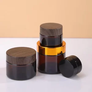10g/20g/30g/50g Amber Glass Face Cream Cosmetic Jar with Cap