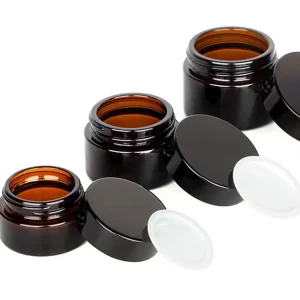 10g 30g 50g 60g 100g Amber Glass Cosmetic Cream Bottles and Jars for Face Cream