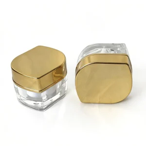 10g Luxury Acrylic Screw Top Cosmetic Jar Gold Lid Empty Refillable Skin Care Cream Pot Eye Cream Lip Balm Custom Logo