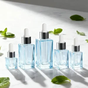 10ml 15ml 30ml 50ml 100ml Custom Cosmetic Packaging Square Essential Oil Serum Glass Dropper Bottle