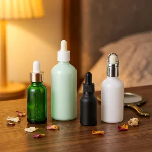 10ml 15ml 30ml 50ml 100ml Green Glass Dropper Bottle for Essential Oils and Cosmetics