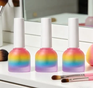 10ml 15ml Custom Empty Nail Polish Bottles Nail Manicure Glass Bottle With Brush clear Matte Refillable Cuticle Oil Coat Bottle
