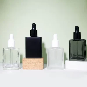 10ml 15ml Essential Oil Dropper Bottles Flat Glass Bottles with Pipette Refillable Packaging for Essential Oils