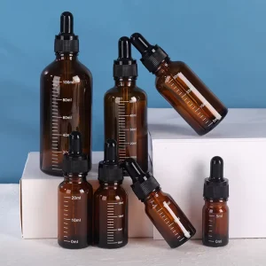 10ml 30ml 100ml Amber Glass Dropper Bottle 1oz Bamboo Dropper Bottle Hair Oil Dropper Bottle