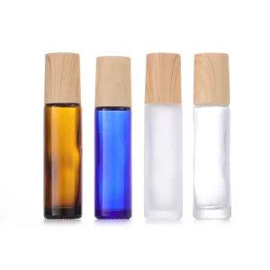 10ml Blue Amber Frosted Matte Glass Perfume Roller Bottle