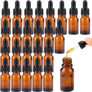 10ml Brown Amber Glass Pipette Dropper Bottle for Essential Oils, Perfume, Fragrances and Liquid Samples