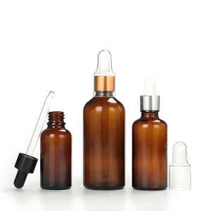 10ml Brown Glass Dropper Bottle with Plastic Head for Perfume, Cosmetic Essence, and Essential Oil