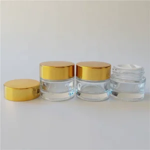10ml Clear Glass Cream Jar With Gold Lid Round Eyes Cream Glass Jars Small Glass Jars