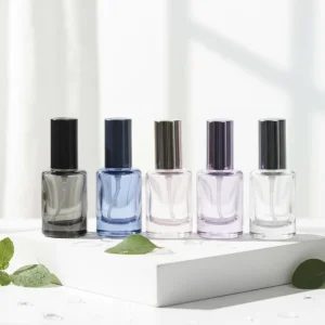 10ml Cylinder Refillable Glass Perfume Bottle with Screw Cap for Diffuser and Skin Care