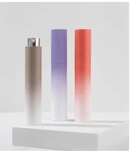 10ml Double section Rotating Perfume Sample Bottle ABS Cosmetic Empty Spray Built in Glass Inner Matte Gradient Bottle Xh 003