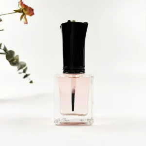 10ml Empty Glass Nail Polish Bottle with Black Cap and Brush