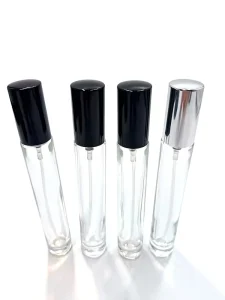 10ml Flat Glass Perfume Bottle with ABS Collar Pump Sprayer, 13-410 Sealing Type