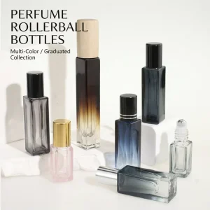 10ml Glass Essential Oil Roll on Bottles with Matte Colored PP Roller for Perfume Refillable Screw Cap Skin Care Serum