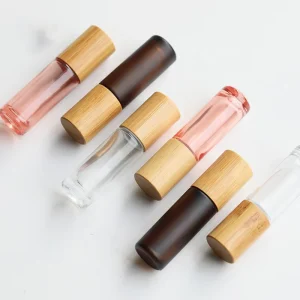 10ml Glass Roll-on Bottle with Bamboo Lid for Essential Oils, Refillable