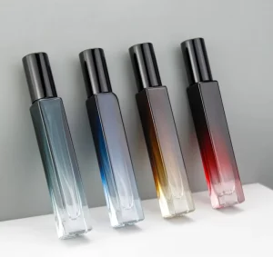 10ml Gradient Glass Square Perfume Atomizer Premium Portable Spray Bottle Refillable Empty Perfume Dispenser for Daily Use