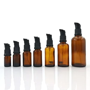 10ml Matte Lotion Pump Bottle Glass Essential Oil Serum Small Amber Glass Screw Bottles for Essential Oils and Eye Drops