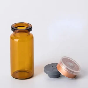 10ml Medical Pharmaceutical Amber Glass Vial with Rubber Stopper and Aluminum Cap for Injection