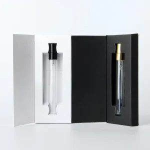 10ml Perfume Essential Oil Spray Bottle With Box Packing White Black Card Paper Boxes for Empty Glass Perfume Sample Tube