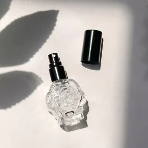 10ml Rose Outline Perfume Tester Spray Bottle with Screw Cap and Gradient Color