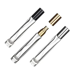 10ml Square Glass Spray Bottles with Thick Mini Mist Sprayer, Portable Refillable Travel Bottles for Perfume, 100pcs/Carton