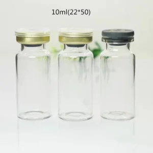 10ml Sterile Transparent Glass Vials with Self-Healing Injection Port Flip Aluminum Cap 10pcs