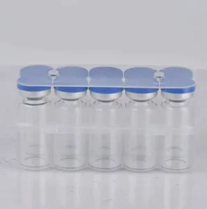 10ml Transparent Round Glass Vial Tubes with Rubber Stopper and Gold-Stamped Custom Logo for Pharmaceutical Packaging