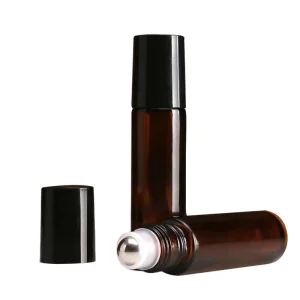 10ml UV-Proof Portable Amber Glass Perfume and Essential Oil Roll-On Bottle