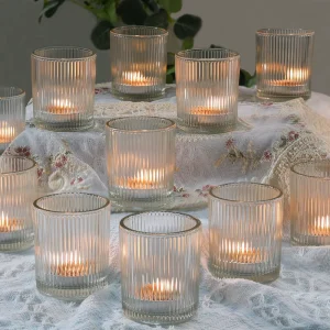 10oz 12oz Customized Candle Vessels Luxury Empty Glass Candle Jars for Candle Making with Wooden Lid