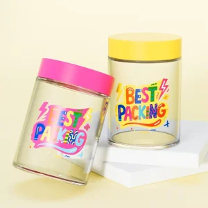 10oz Child Resistant Glass Herb Jar Smell Proof Custom Packaging