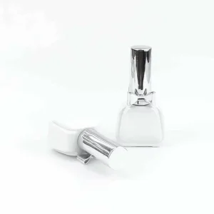 11ml Custom Unique Shape Empty UV Gel Polish Glass Bottle Polygon Nail Polish Bottle with Brush Cap