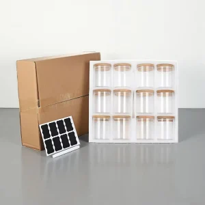 12-Pack 8oz Canning Jar Set, Clear Airtight Food Canisters, Food-Grade Lead-Free Glass Jars