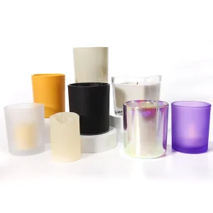 12.5 oz Clear Cylinder Glass Candle Jars, Two-Wick, Empty, Customizable Logo