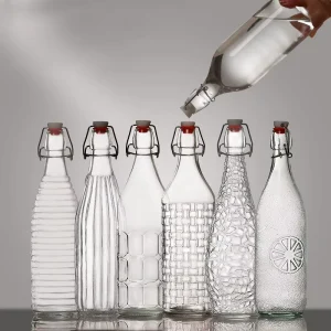 120ml, 250ml, 320ml, 500ml, 600ml, and 1000ml Airtight Glass Pitcher or Carafe with Leak-Proof Flip-Top Lid