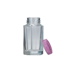 120ml 4oz Hexagonal Glass Honey Jar Empty Flat Food Storage Packaging with Metal Screw Cap Lid for Candies and Jelly