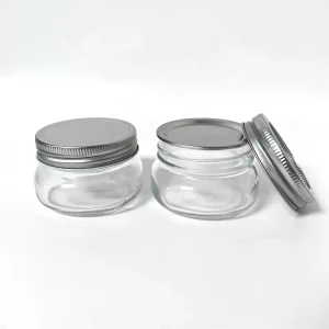 120ml 4oz Vintage Wide Mouth Glass Mason Jar with Metal Lid for Caviar, Tea, Honey, Jam and Sauce