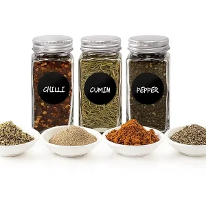 120ml Clear Square Glass Spice Jar and Seasoning Container