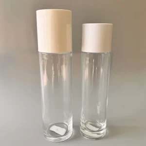 120ml Thick-Bottomed Round Glass Toner Bottle with Plastic White Cap